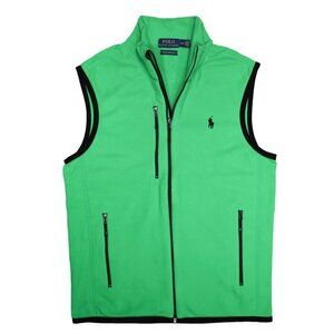 NWT Polo Ralph Lauren Men Pony Performance Fleece Vest Full Zip Green MSRP $148